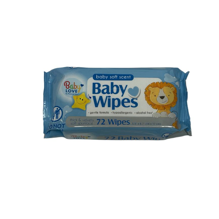 504680 _72 ct. Baby Love Baby Wipes Blue