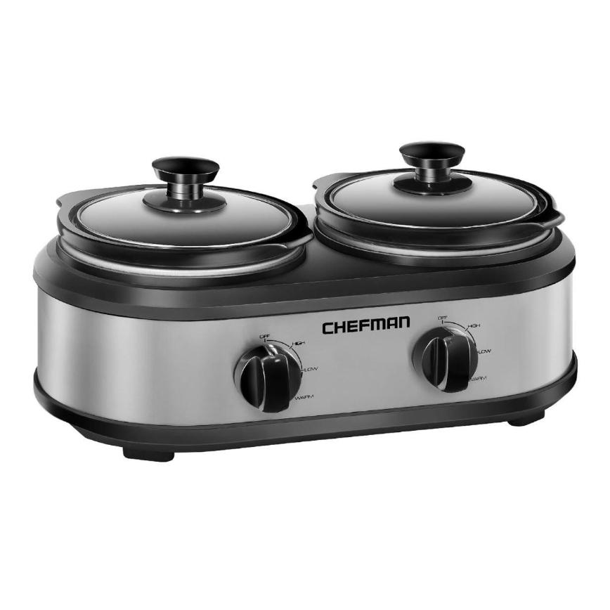 566402 Chefman Double Crock Slow Cooker